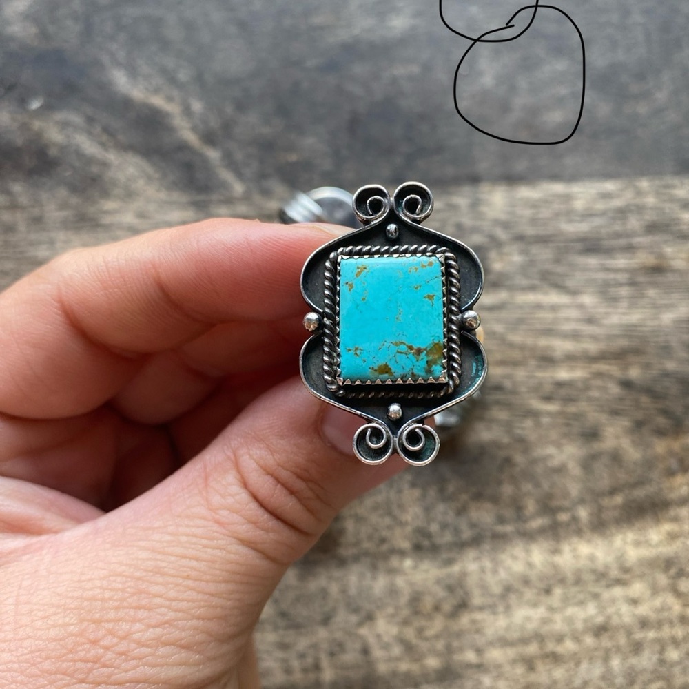 Turquoise and Silver Women's Ring